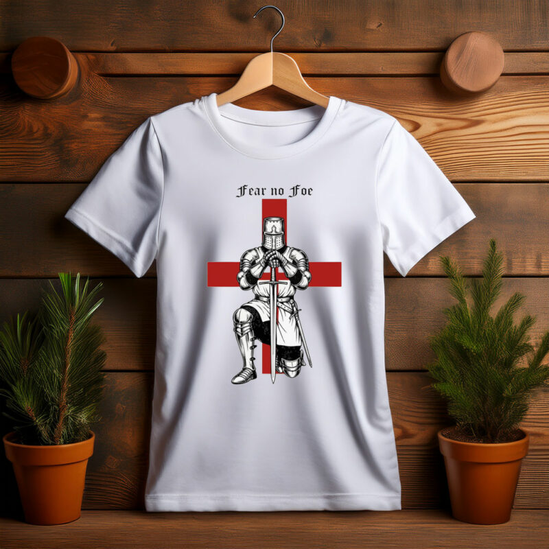 Fear No Foe England Flag T-Shirt – St. George’s Day Patriotic Tee