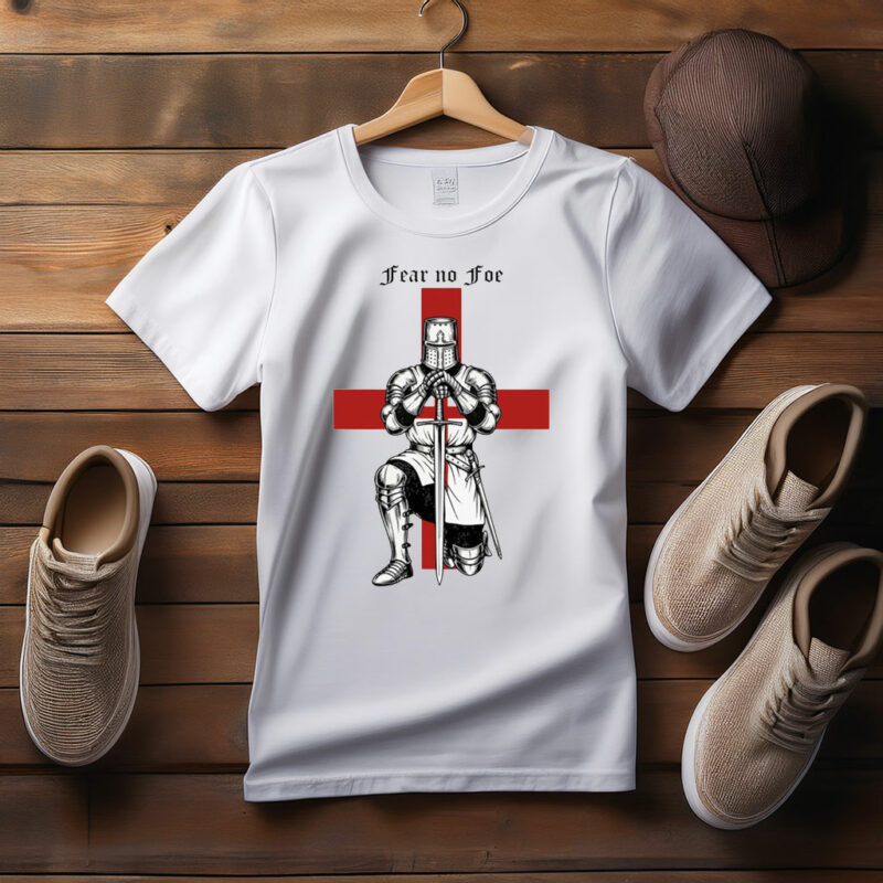 Fear No Foe England Flag T-Shirt – St. George’s Day Patriotic Tee