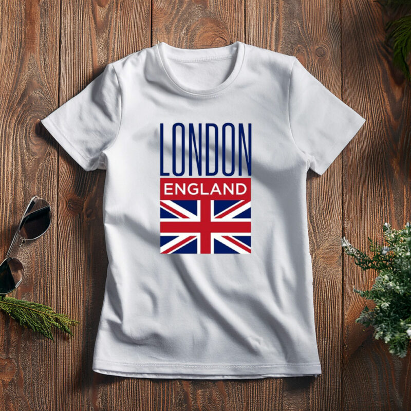 London England T-Shirt Union Jack British Flag Tee