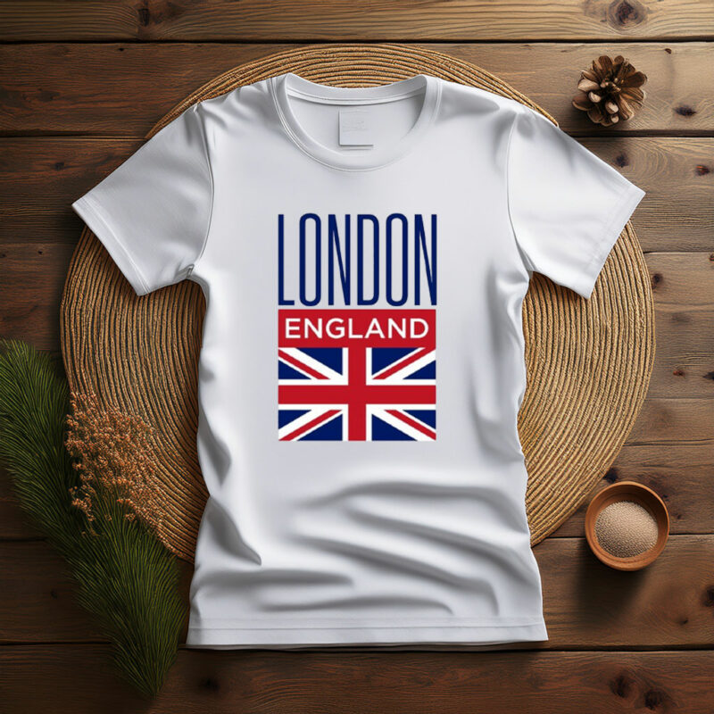 London England T-Shirt Union Jack British Flag Tee