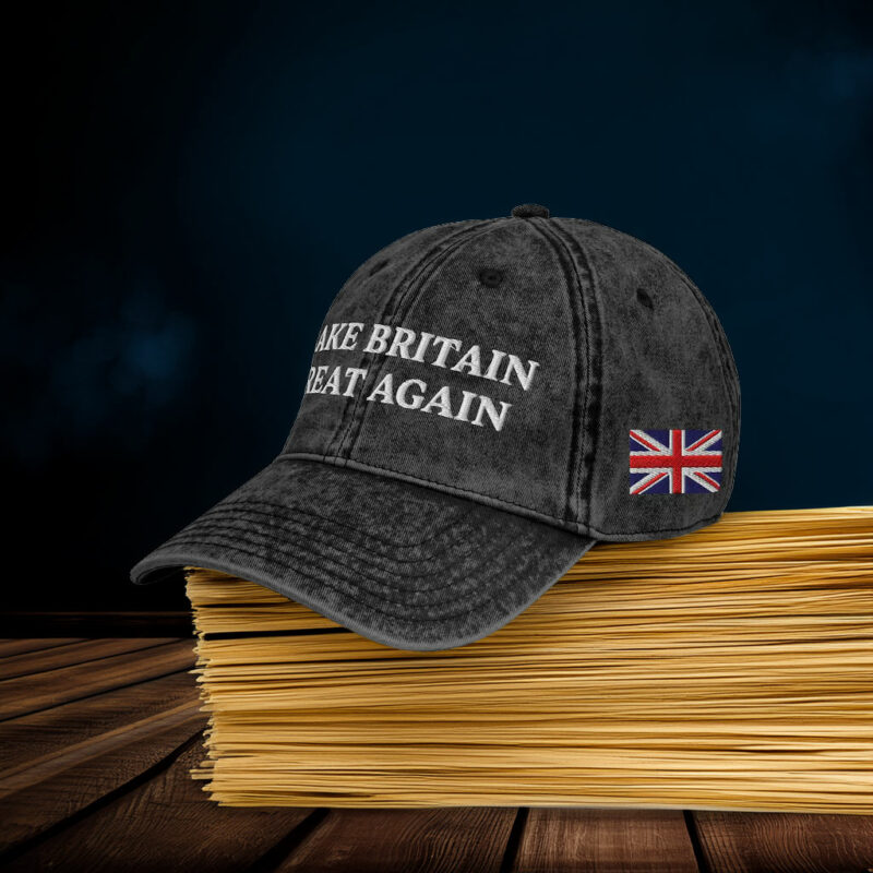 Make Britain Great Again Embroidered Vintage Hat, Union Flag Hat