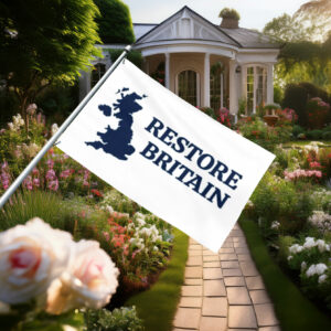 Minimalist Restore Britain Blue Map Flag