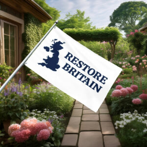 Minimalist Restore Britain Blue Map Flag