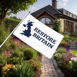 Minimalist Restore Britain Blue Map Flag