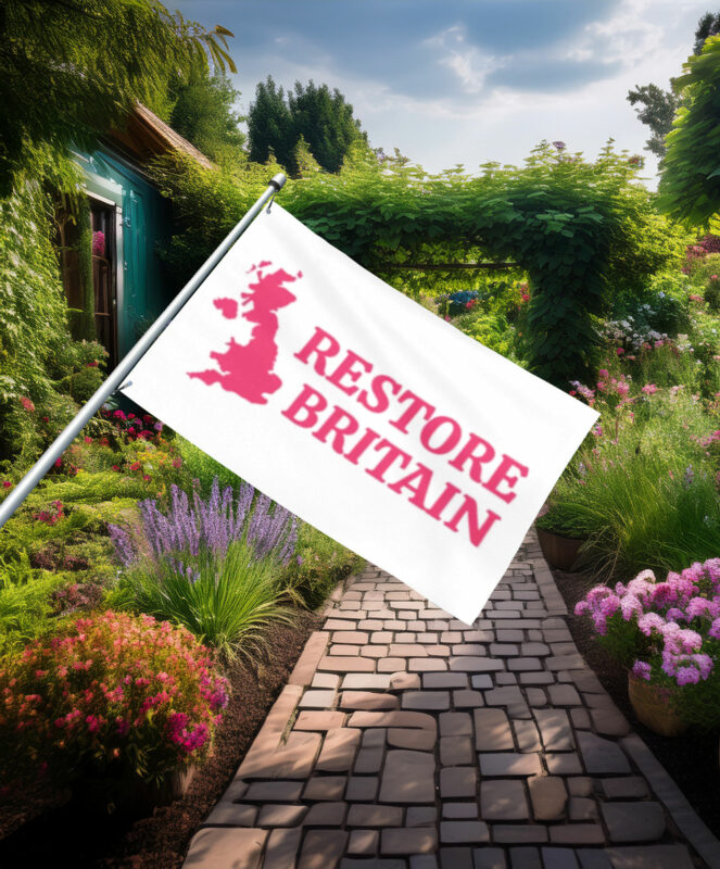Modern Pink Restore Britain Map Flag