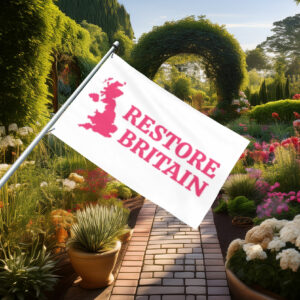 Modern Pink Restore Britain Map Flag