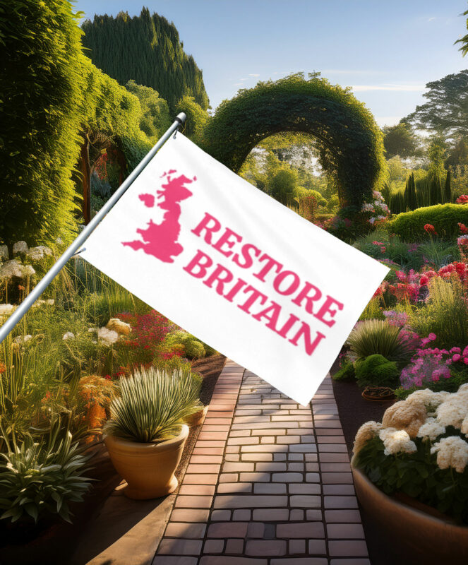 Modern Pink Restore Britain Map Flag