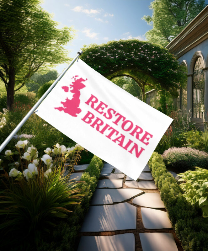 Modern Pink Restore Britain Map Flag