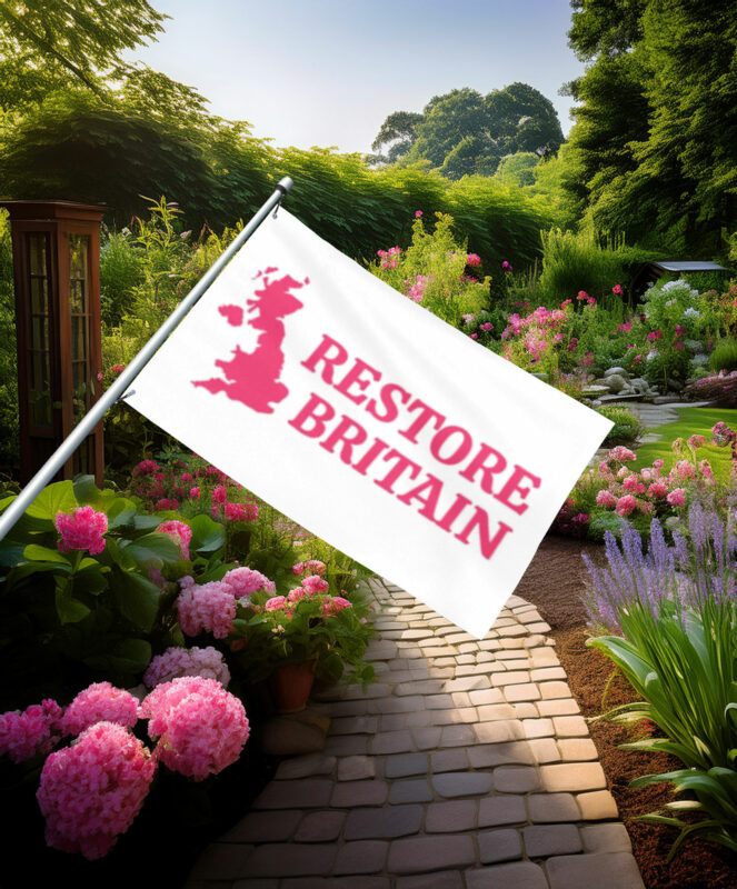 Modern Pink Restore Britain Map Flag