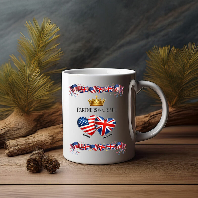 Personalized Union Jack USA Flag Mug