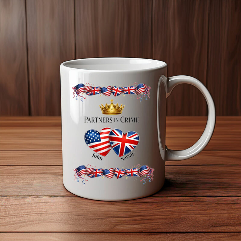 Personalized Union Jack USA Flag Mug