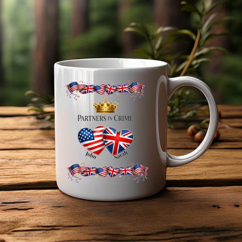 Personalized Union Jack USA Flag Mug