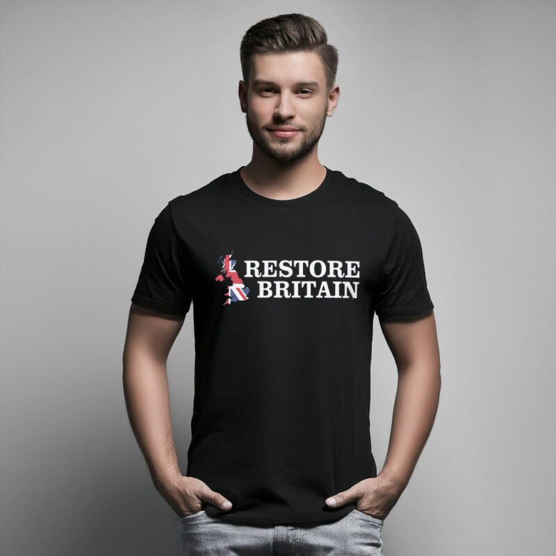 Printed Cotton Shirt British Flag Politics Party Restore Britain T-Shirt
