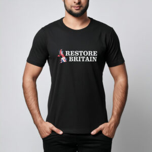 Printed Cotton Shirt British Flag Politics Party Restore Britain T-Shirt