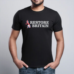 Printed Cotton Shirt British Flag Politics Party Restore Britain T-Shirt