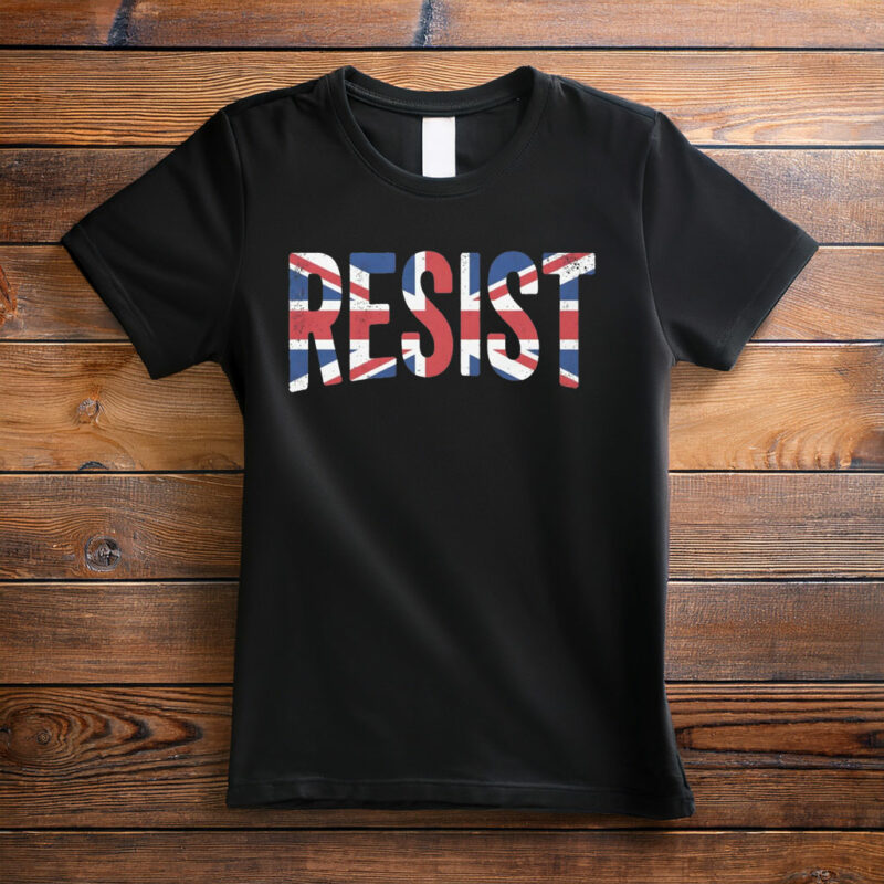 Resist T-Shirt UK Flag Protest Tee Vintage Political Shirt