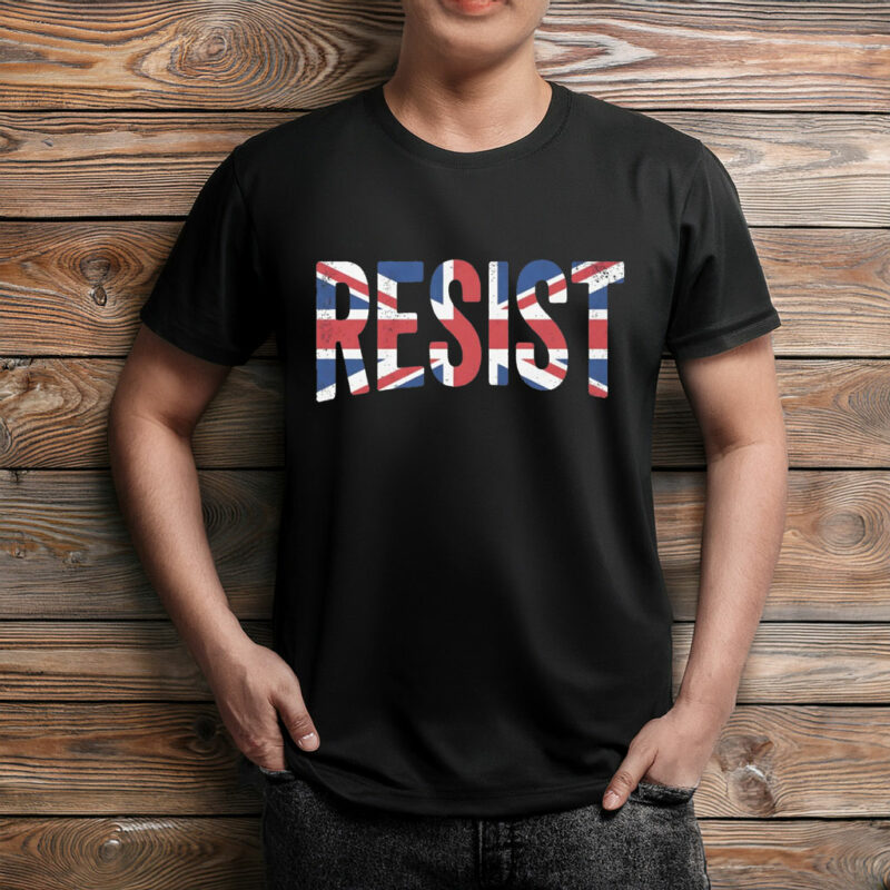 Resist T-Shirt UK Flag Protest Tee Vintage Political Shirt