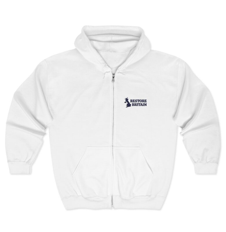 Restore Britain Embroidered Zip Hooded Sweatshirt