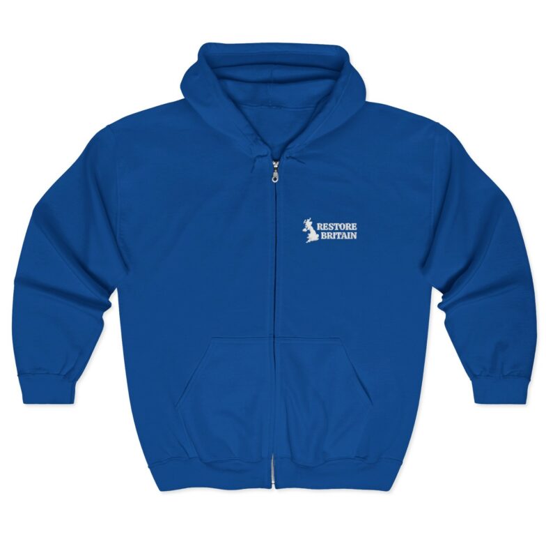 Restore Britain Embroidered Zip Hooded Sweatshirt