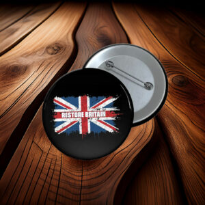 Restore Britain Grunge Union Jack Button