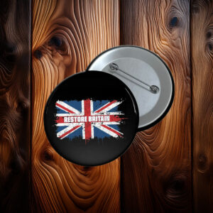 Restore Britain Grunge Union Jack Button