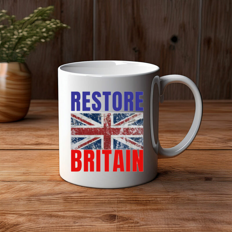 Restore Britain Mug – British Flag Pride Coffee Cup