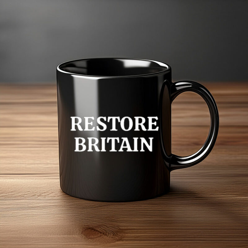 Restore Britain Mug – UK Flag Vintage Coffee Cup