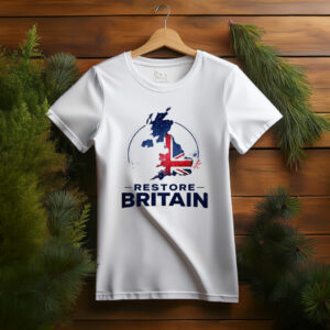 Restore Britain Patriotic Supporter UK Slogan Graphic Shirt