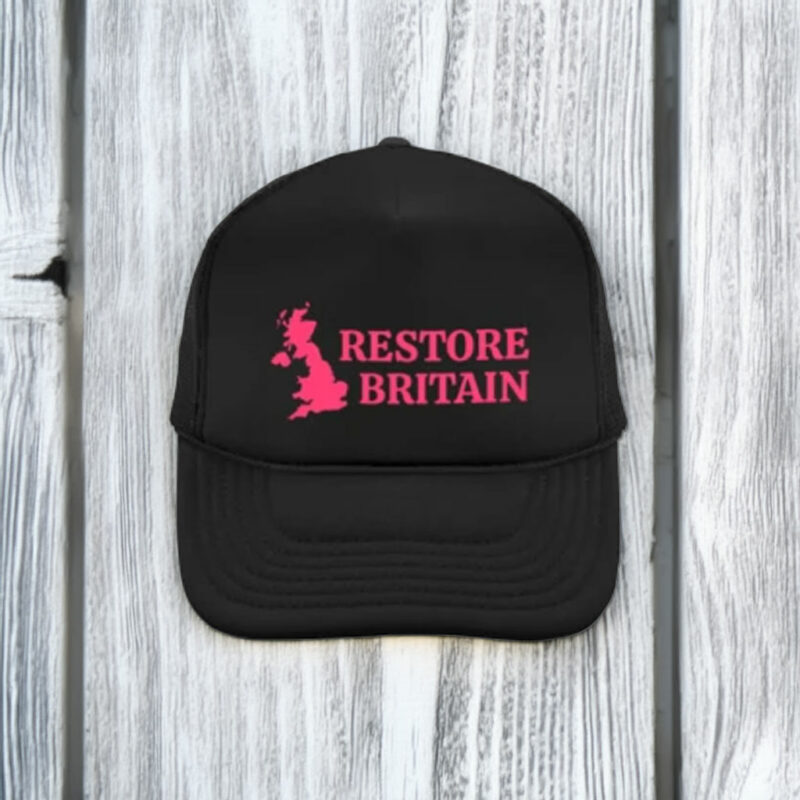 Restore Britain Pink UK Map Black Hat