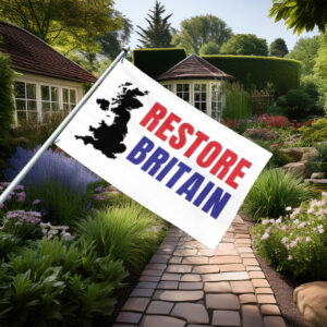Restore Britain Tricolor Map Flag