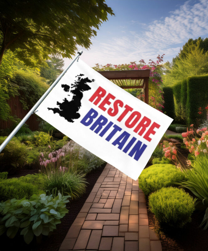 Restore Britain Tricolor Map Flag