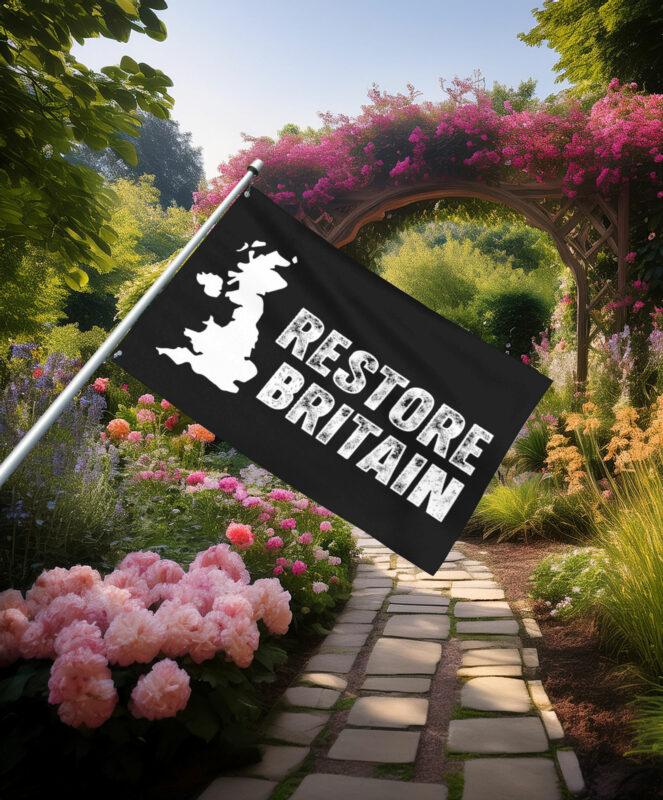 Restore Britain UK Map British Pride Flag
