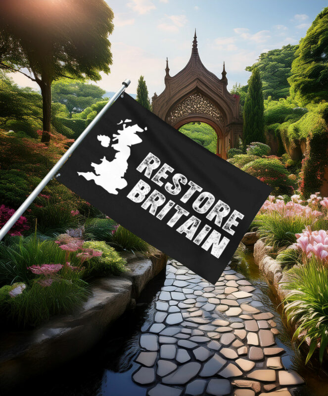 Restore Britain UK Map British Pride Flag