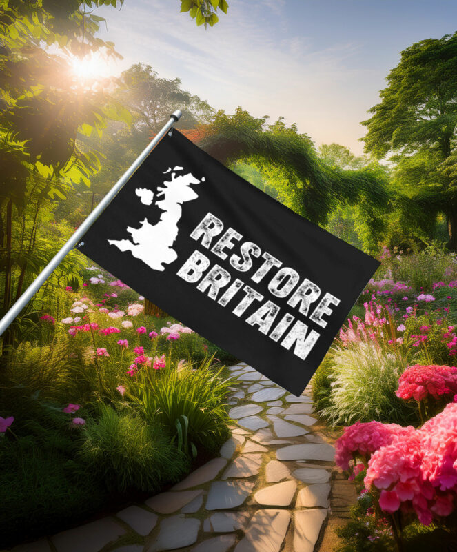 Restore Britain UK Map British Pride Flag