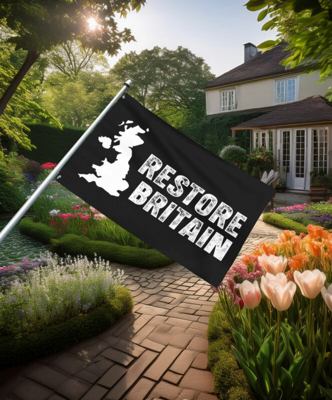 Restore Britain UK Map British Pride Flag