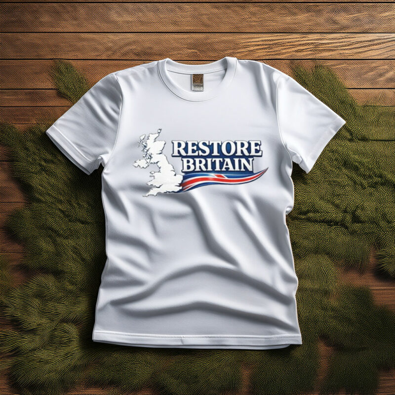 Restore Britain UK Message Shirt Patriotic Statement Tee
