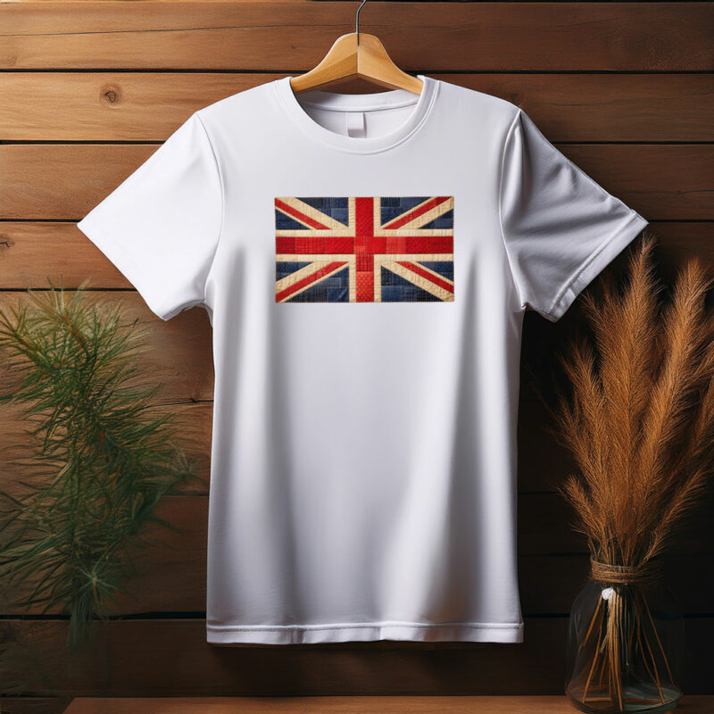 UK Flag Patchwork T-Shirt, Union Jack Quilt Style Tee