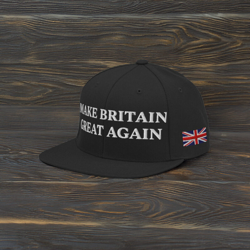 Union Jack Flag, Support Britain Embroidered Snapback Hat