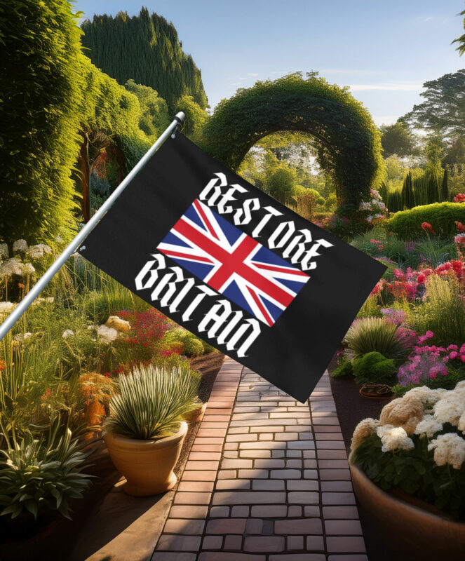 Union Jack Restore Britain Gothic Flag
