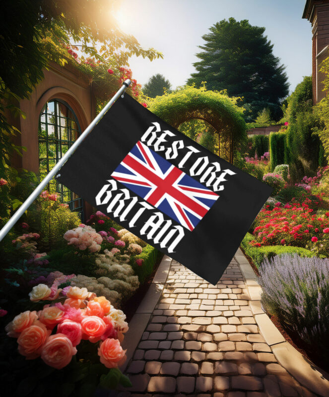 Union Jack Restore Britain Gothic Flag
