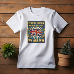 Union Jack Vote Lowe Aim High We Will Win Vintage T-Shirt