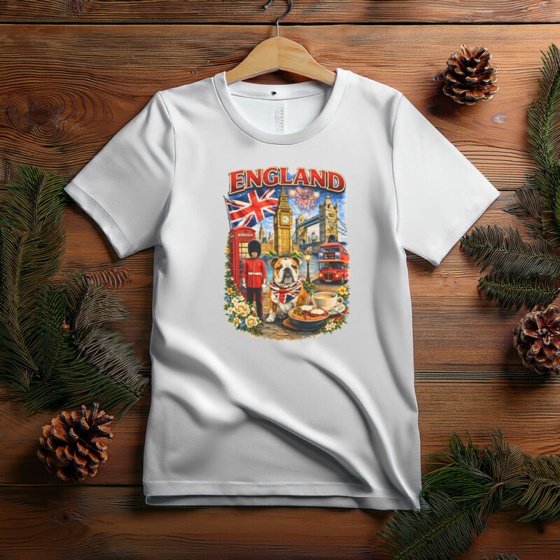 Vintage England Bulldog London Travel Shirt – British Souvenir Tee