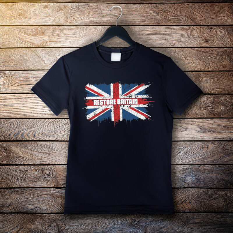 Vintage Restore Britain Grunge Union Jack T-Shirt