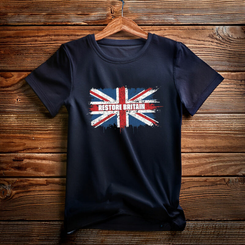 Vintage Restore Britain Grunge Union Jack T-Shirt