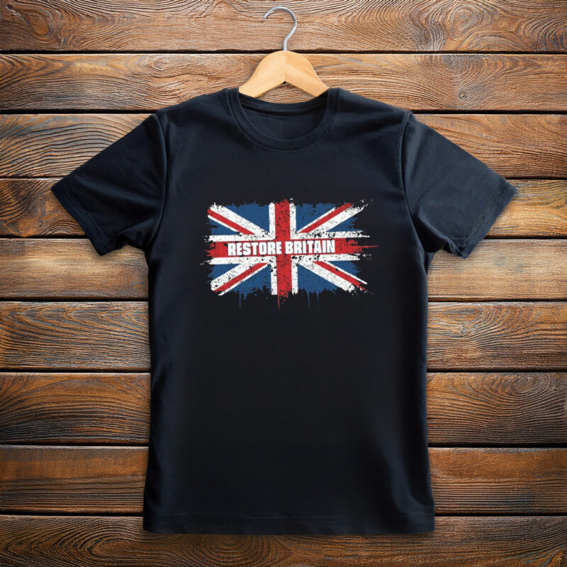 Vintage Restore Britain Grunge Union Jack T-Shirt