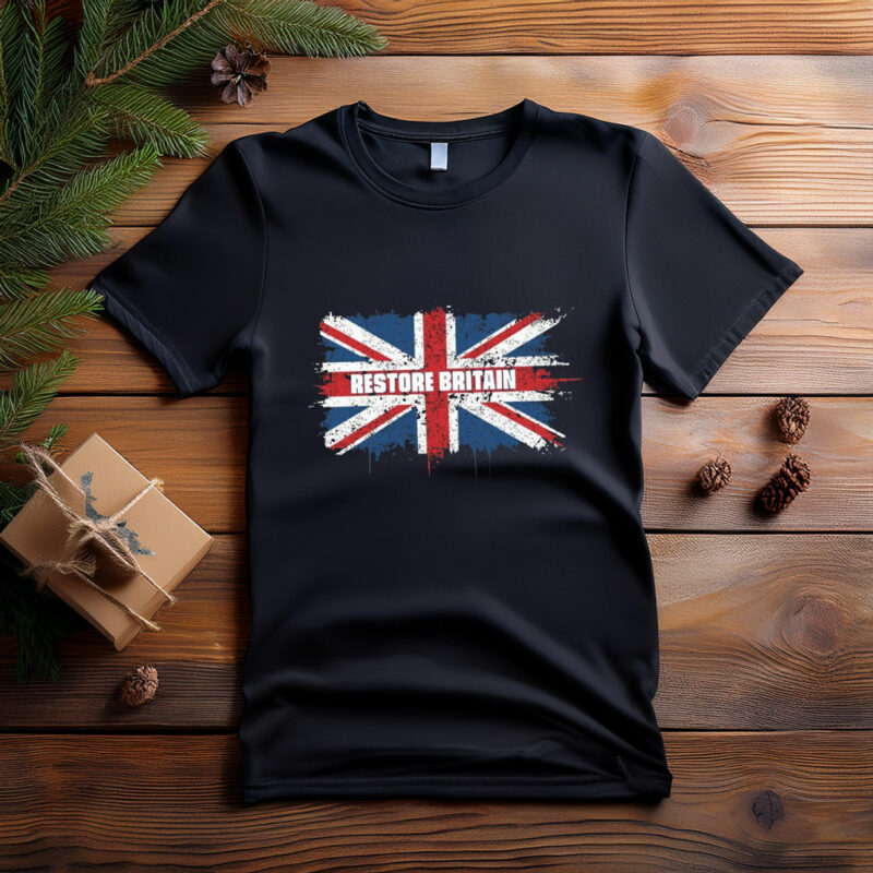 Vintage Restore Britain Grunge Union Jack T-Shirt