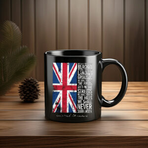 Vintage UK Flag Never Surrender Quote Mug
