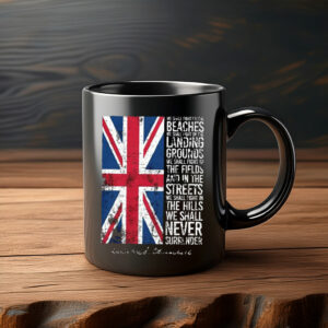 Vintage UK Flag Never Surrender Quote Mug