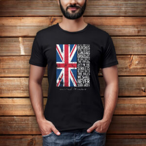 Vintage UK Flag Never Surrender Quote T-Shirt