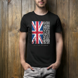 Vintage UK Flag Never Surrender Quote T-Shirt